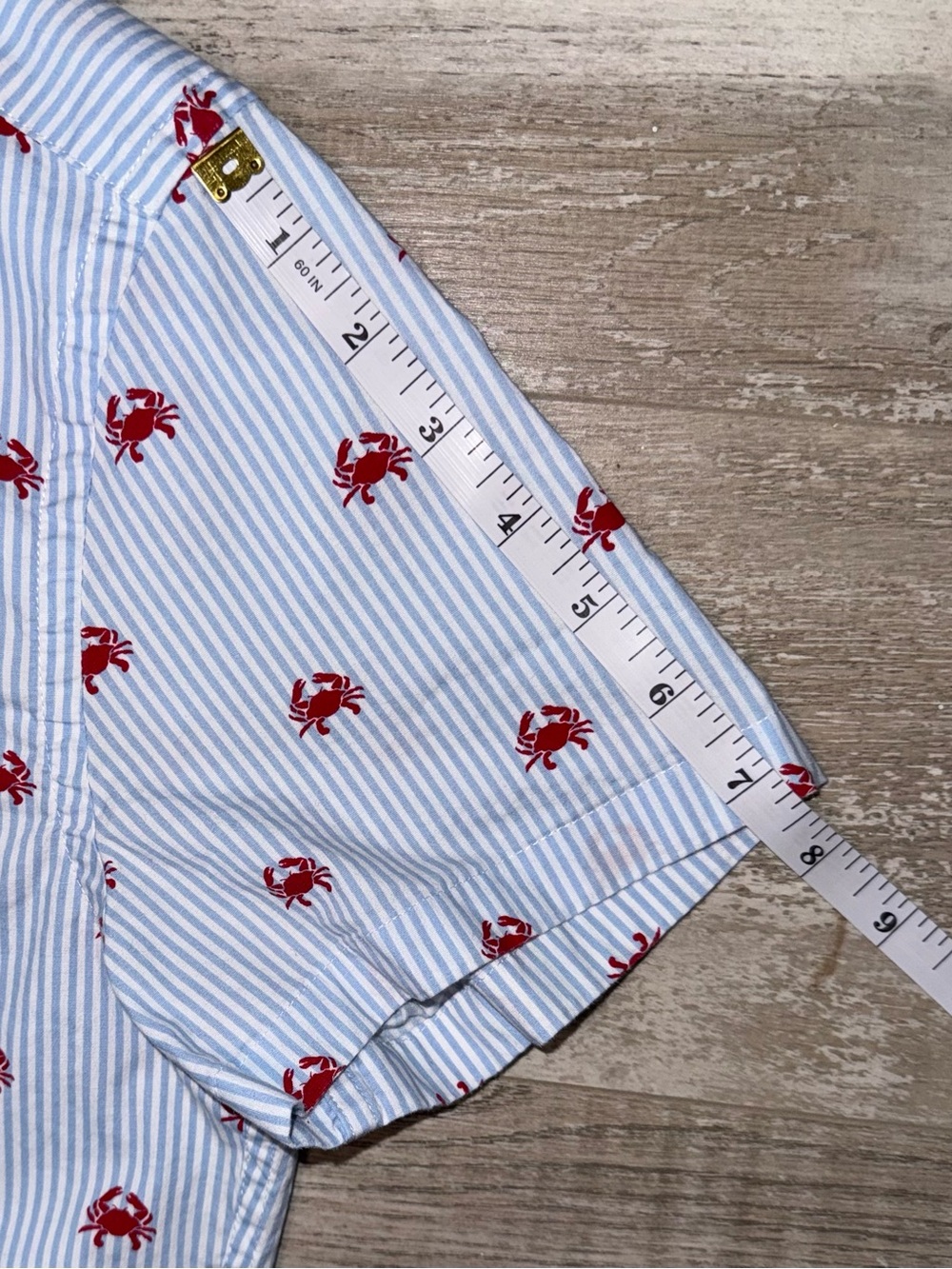 J.Crew Flex Washed Slim Fit Crab Print Button Down Shirt Coastal Nautical - Picture 10 of 10